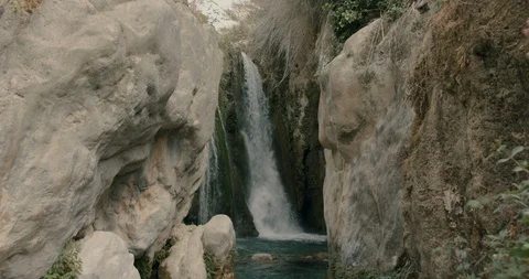 Beautiful waterfall landscape in Spain Stock Footage 114841632
