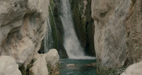Beautiful waterfall landscape in Spain Stock Footage 114842283