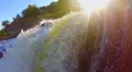 Beautiful waterfall landscape, sunshine, wild nature, slow-mo HD Footage