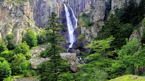 Beautiful waterfall in the mountain Stock Footage 106716129