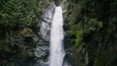 Beautiful waterfall in mountains in Canada, British Columbia Stock Footage 82442217