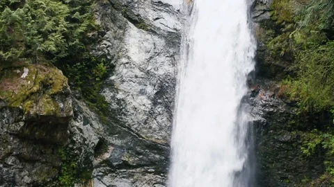 Beautiful waterfall in mountains in Canada, British Columbia Stockbeeldmateriaal 82442433