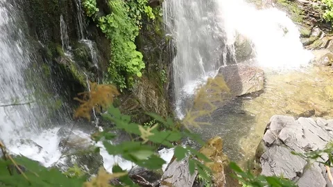 Beautiful waterfall in the mountains Video stock 99314522