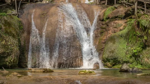 Beautiful waterfall in the mountains Stock Footage 163955607