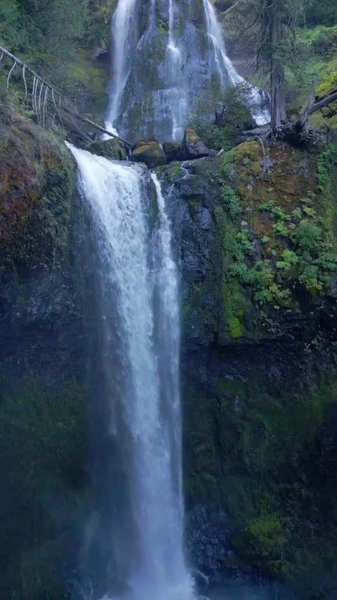 Beautiful waterfall in the mountains Stock Footage 274044573