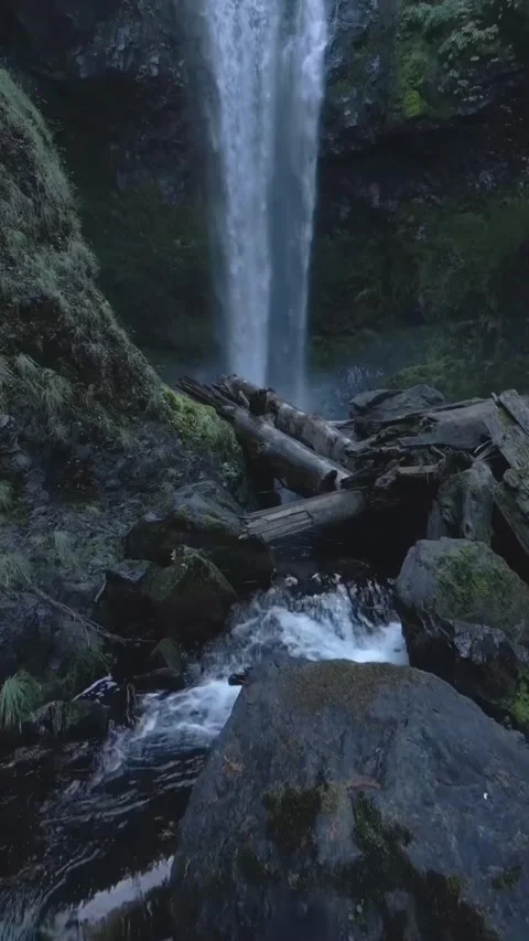 Beautiful waterfall in the mountains Stock Footage 274275285