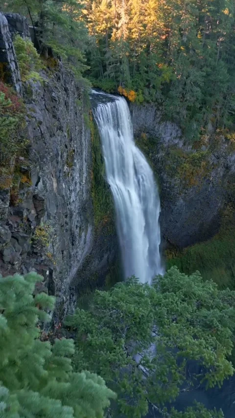 Beautiful waterfall in the mountains Stock Footage 274278175