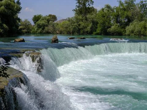Beautiful waterfall in the nature Stock Photos