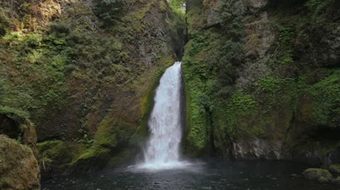Beautiful Waterfall in the Pacific Northwest Stock Footage 53080797