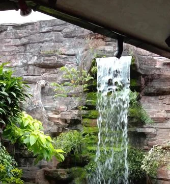 Beautiful Waterfall in the Park Stock Photos
