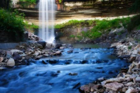 Beautiful waterfall Stock Photos