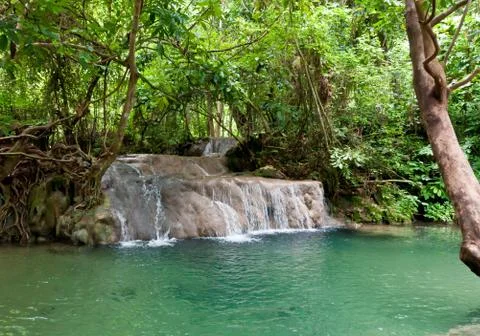 Beautiful waterfall. Stock Photos