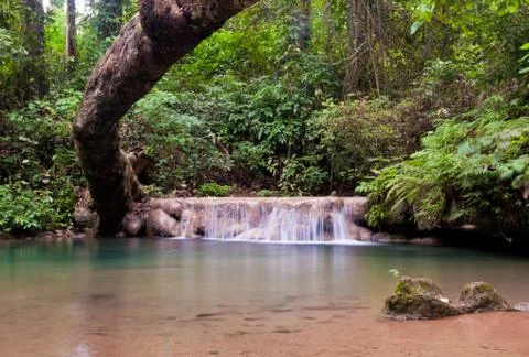 Beautiful waterfall. 스톡 사진