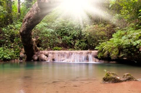 Beautiful waterfall. Stock Photos