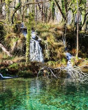 Beautiful waterfall in the Plitvice Stock Photos