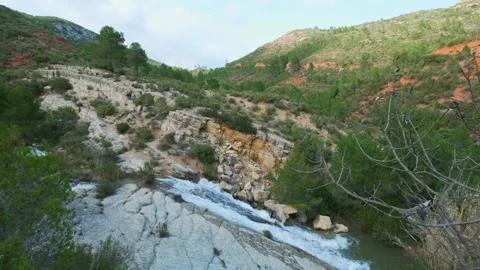 Beautiful waterfall in a real time. Stock Footage 183540696