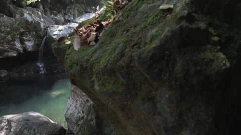 Beautiful waterfall silde shot Stock Footage 105841570