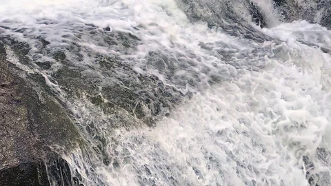 Beautiful waterfall in slow motion close-up Stock Footage 104969462