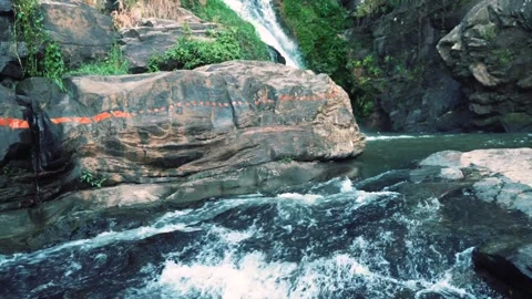 Beautiful waterfall in slow motion Stock Footage 267587962