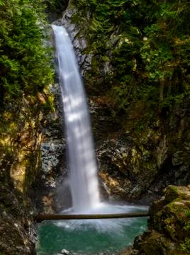 Beautiful waterfall in Spring. Stock Photos