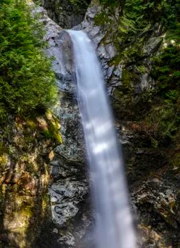 Beautiful waterfall in Spring. Stock Photos