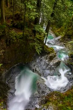 Beautiful waterfall in Spring Stock Photos