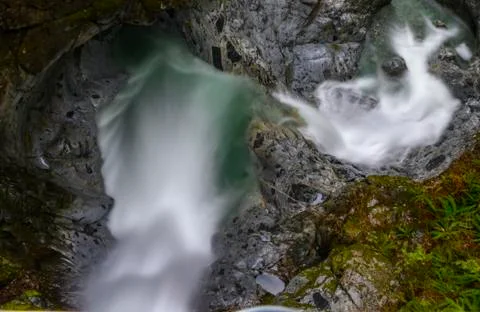 Beautiful waterfall in Spring Stock Photos