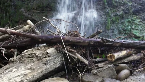 Beautiful Waterfall Steam, cinematic camera slider shot Stock Footage 172269853