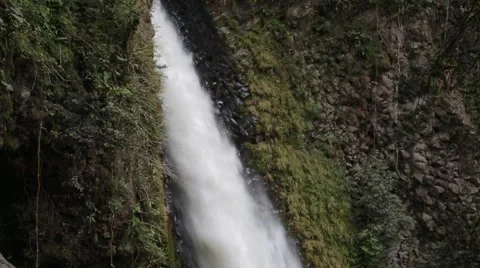 Beautiful waterfall with strong flow Stock Footage 41870313