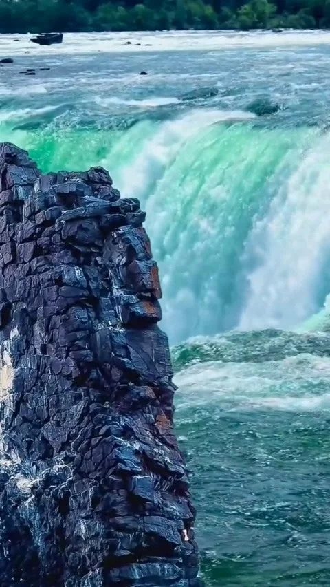 Beautiful waterfall view Stock Footage 203933480