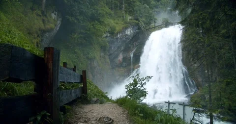 Beautiful Waterfall View In Forest Stock Footage 304112511