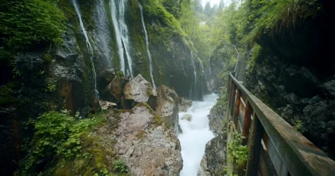 Beautiful Waterfall View In Forest Stock Footage 304112520