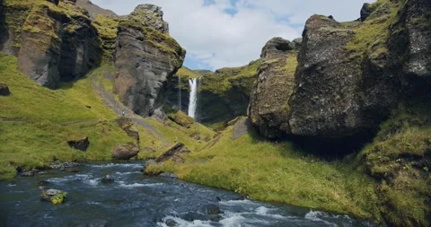 Beautiful Waterfall View Of Nature Stock Footage 304112518