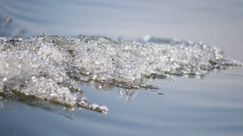 Beautiful wave on the sea with bubble Stock Footage 102418153