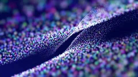 Beautiful wave shaped array of glowing dots. Abstract background with dots Stock Footage 231906246