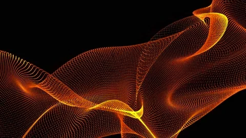 Beautiful wave shaped array of glowing dots. Beautiful abstract wave Stock Footage 237423426