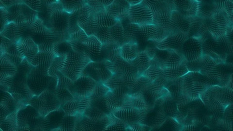 Beautiful wave shaped array of glowing dots. Hi-tech abstract waving dots p.. Stockillustratie