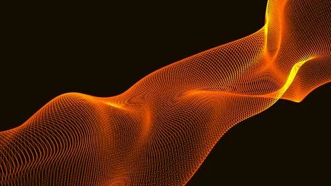 Beautiful wave shaped array of glowing dots. Beautiful abstract wave techno.. Illustration