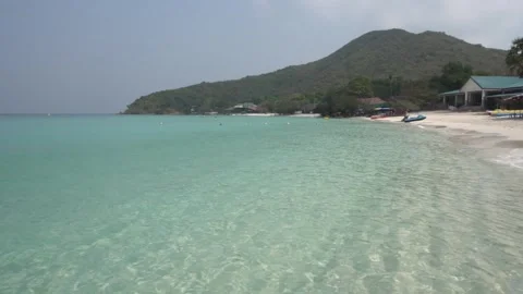 Beautiful wave on the white sand beach. Thailand Stock Footage 330319007