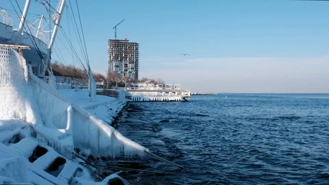 Beautiful waves and seagulls Stock Footage 102596065