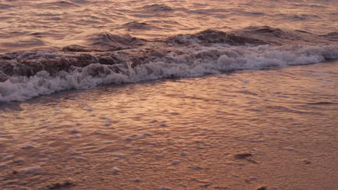 Beautiful waves at baltic surf just before sunrise, 6k Stock Footage 132420977