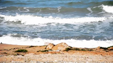 Beautiful waves on the beach Stock Footage 54741186