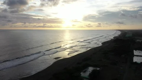 Beautiful waves on the beach at sunset Stock Footage 234248375