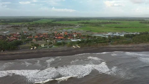 Beautiful waves on the beach at sunset Stock Footage 234250944
