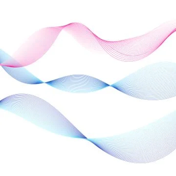 Beautiful waves bright design elements Stock Illustration