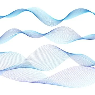 Beautiful waves bright design elements Illustrazione stock