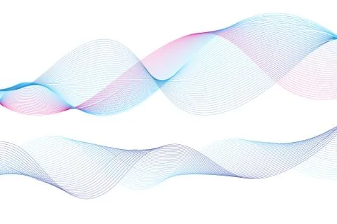 Beautiful waves bright design elements Stock Illustration