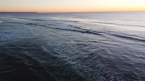 Beautiful Waves during Sunset at Costa da Caparica beach, Portugal Stock Footage 145702007