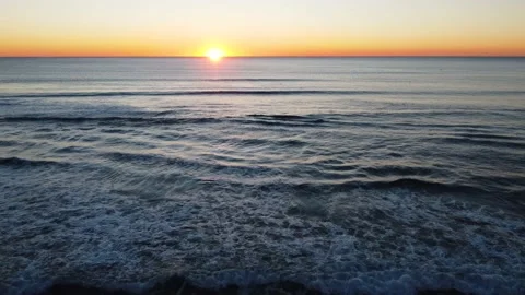 Beautiful Waves during Sunset at Costa da Caparica beach, Portugal Stock Footage 145975430