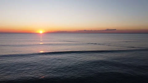 Beautiful Waves during Sunset at Costa da Caparica beach, Portugal Stock Footage 146102396